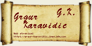 Grgur Karavidić vizit kartica